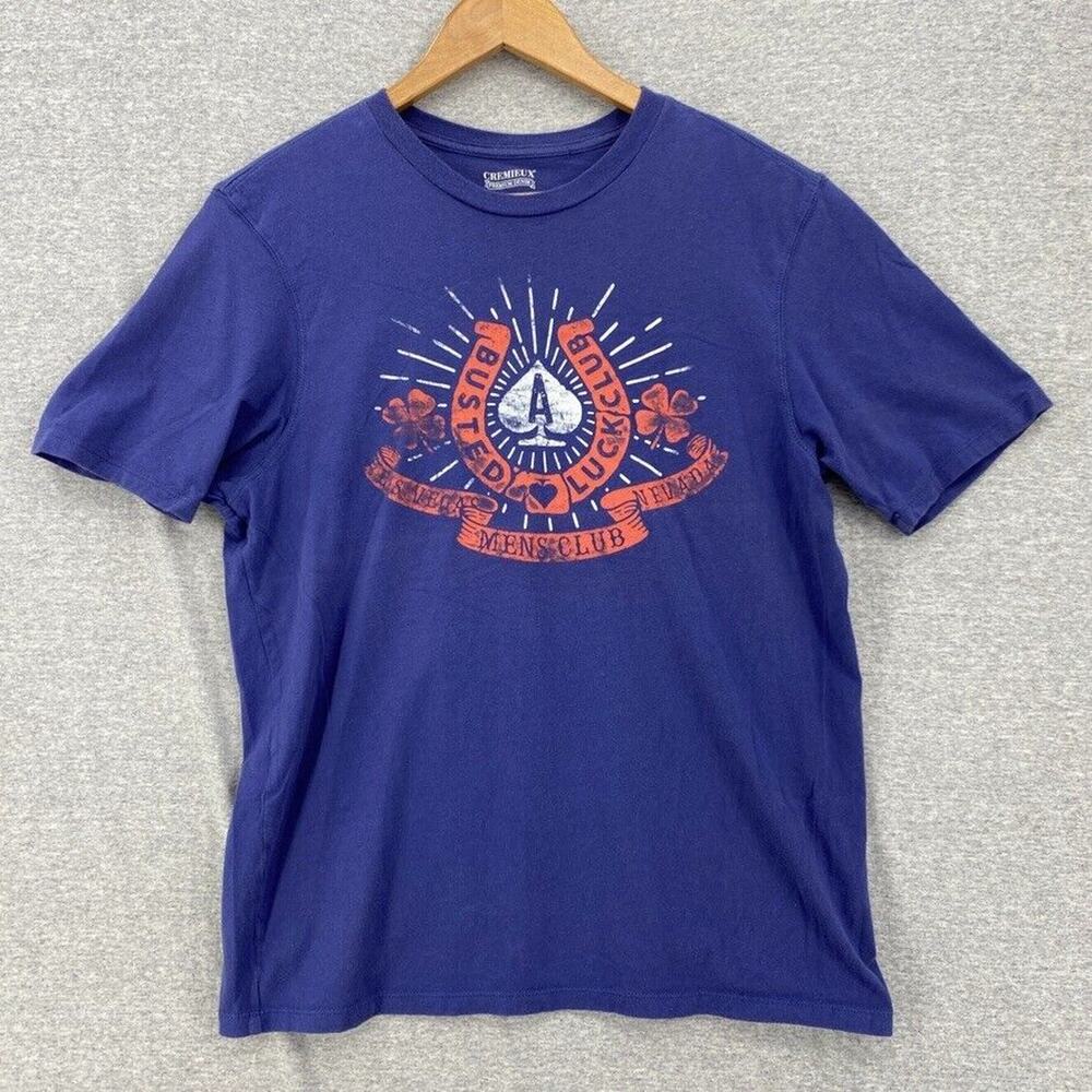 Cremieux Shirt Mens Medium Purple Busted Luck Club Short Sleeve Tee Cards Nevada